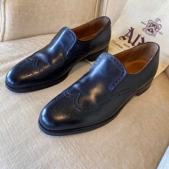 Peal & Company for Brooks Brothers: Black Brogue Loafers, Size 9C main image 5